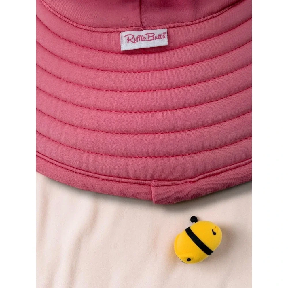 RuffleButts Wide Brim Swim Fabric Sun Hat 12m-2T